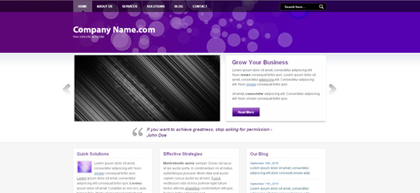 Free Website CSS Template with Bokeh Effects
