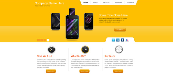 Free Yellow Website CSS Template