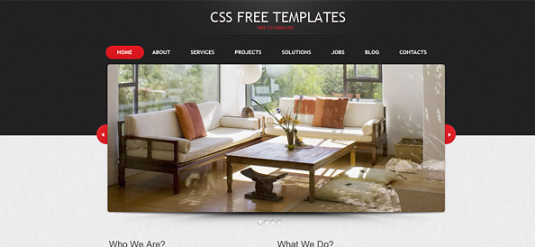 Portfolio Website CSS Template in Black and Red Color Scheme