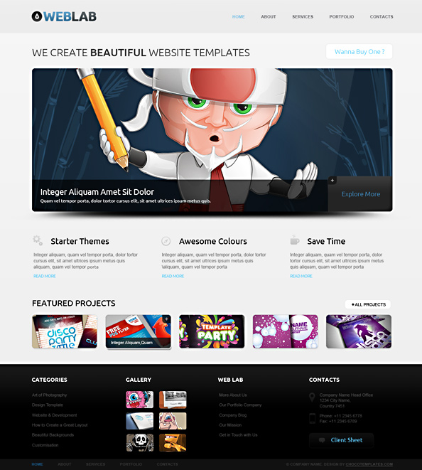 Free HTML5 Template WebLab Preview Big