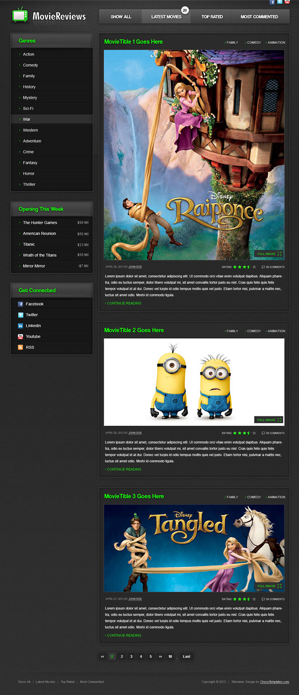 HTML5 Movie Template Preview HTML5 Movie Template Preview
